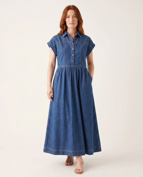 Sierra Blue Denim Maxi